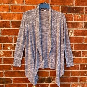 Athleta Womens Small Gray Hacci Knit Open Waterfall Cascading Cardigan